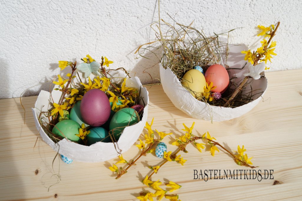  Osternest basteln  mit Kindern und Kleinkindern zu Ostern