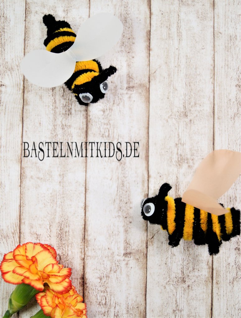 Bienen basteln mit Kindern - Bastelnmitkids